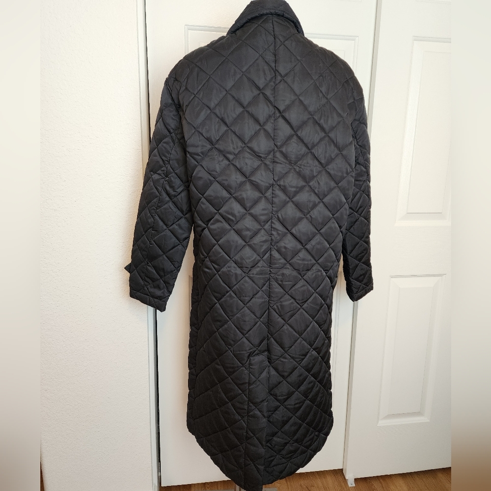 Rebecca Minkoff  Quilted Longline Double Breasted Black Women's Coat Size M  NWT - Picture 2 of 8